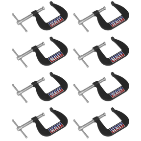 Sealey GCC03 Junior C-Clamp Set 38 x 38mm 8pc