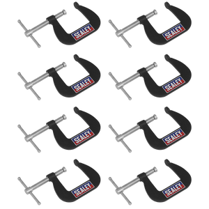 Sealey GCC03 Junior C-Clamp Set 38 x 38mm 8pc