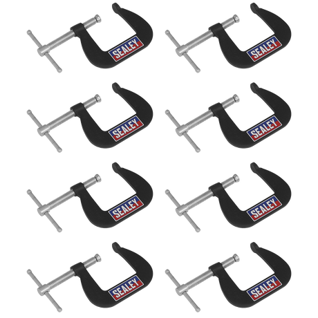 Sealey GCC03 Junior C-Clamp Set 38 x 38mm 8pc