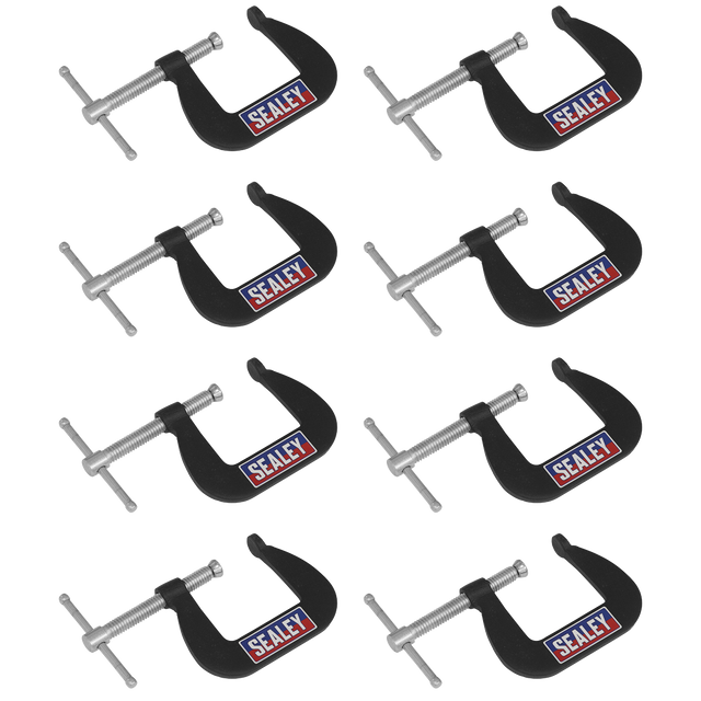 Sealey GCC03 Junior C-Clamp Set 38 x 38mm 8pc