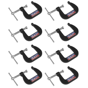 Sealey GCC05 Junior C-Clamp Set 28 x 28mm 8pc