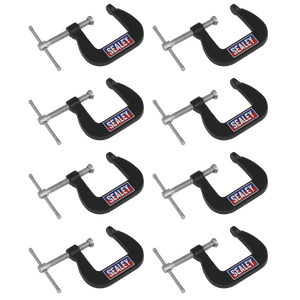Sealey GCC05 Junior C-Clamp Set 28 x 28mm 8pc