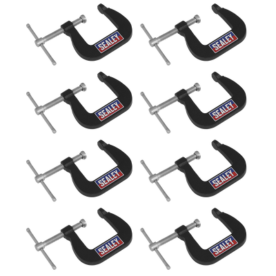 Sealey GCC05 Junior C-Clamp Set 28 x 28mm 8pc