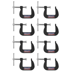 Sealey GCC05 Junior C-Clamp Set 28 x 28mm 8pc - additional view 2