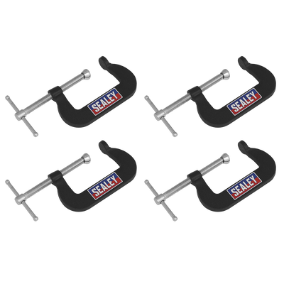 Sealey GCC06 Junior C-Clamp Set 51 x 32mm 4pc