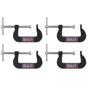 Sealey GCC06 Junior C-Clamp Set 51 x 32mm 4pc - additional view 3
