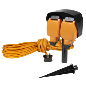 Sealey GCR15S 15m Weatherproof Extension Lead & Ground Spike 2 x 230V