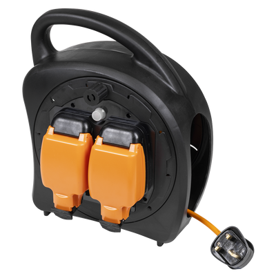 Sealey GCR15 15m Weatherproof Extension Reel with Thermal Trip 2 x 230V