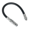 Sealey GGHE300 Flexible Rubber Grease Gun Delivery Hose with 4-Jaw Connector 300mm 1/8"BSP Gas