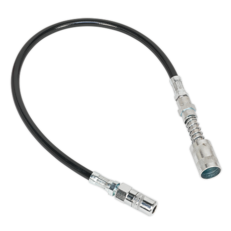 Sealey GGSF450 Flexible Rubber Grease Gun Delivery Hose with 4-Jaw Connector & Quick Release Coupling 450mm