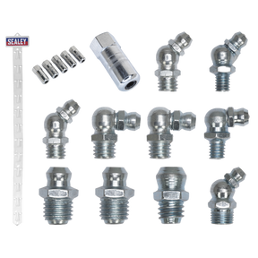 Sealey GNCSET Clip Strip Deal - Grease Nipples & Connectors