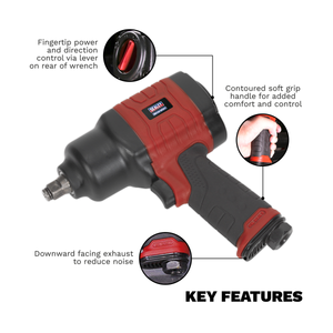 Sealey GSA6002 Generation Composite Twin Hammer Air Impact Wrench 1/2"Sq Drive - additional view 3
