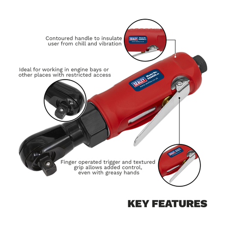 Sealey GSA635 Generation Compact Air Ratchet Wrench 3/8"Sq Drive - additional view 2