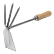 Sealey GTWH002 Premier 2-in-1 Hoe and Cultivator with Ash Handle & Stainless Steel Tines/Blade