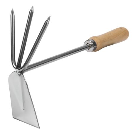 Sealey GTWH002 Premier 2-in-1 Hoe and Cultivator with Ash Handle & Stainless Steel Tines/Blade