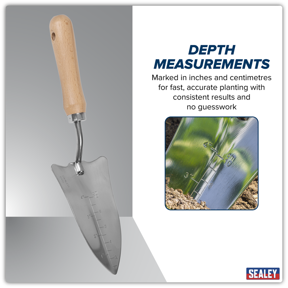 Sealey GTWH004 Premier Slim Head Trowel with Ash Handle & Stainless Steel Blade - additional view 3