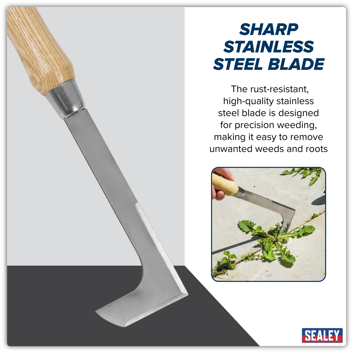 Sealey GTWH009 Premier Weeding Knife with Ash Handle & Stainless Steel Blade - additional view 3
