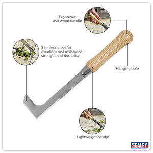 Sealey GTWH009 Premier Weeding Knife with Ash Handle & Stainless Steel Blade - additional view 4