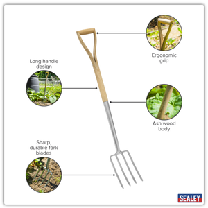 Sealey GTWH018 Premier Border Fork with Ash Handle & Stainless Steel Tines - additional view 3