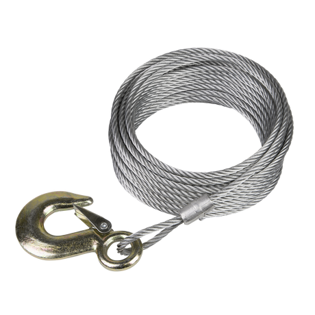 Sealey GWEC20 Winch Cable/Wire Rope with Forged Hook 5.1mm x 10m 1350kg Breaking Strength
