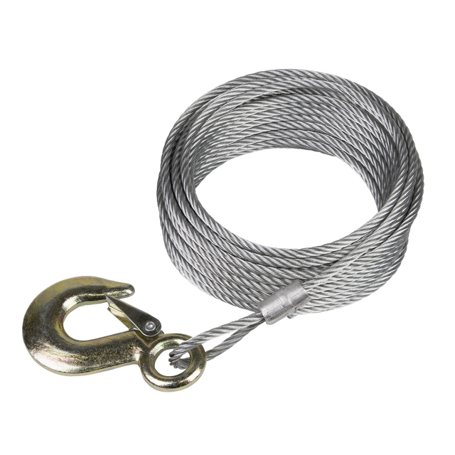 Sealey GWEC20 Winch Cable/Wire Rope with Forged Hook 5.1mm x 10m 1350kg Breaking Strength