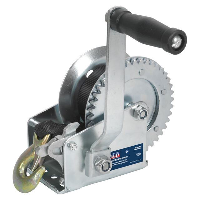 Sealey GWW1200M Geared Hand Winch with Webbing Strap 540kg Capacity