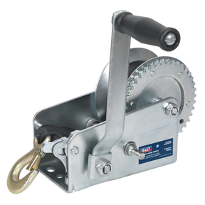 Sealey GWW2000M Geared Hand Winch with Webbing Strap 900kg Capacity
