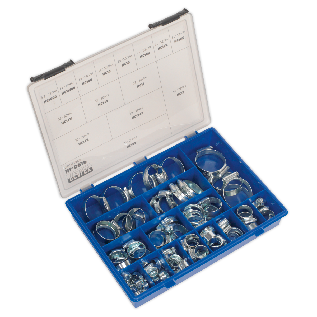 Sealey HCJ85AC HI-GRIP® Zinc Plated Hose Clip Assortment 9.5-55mm 81pc