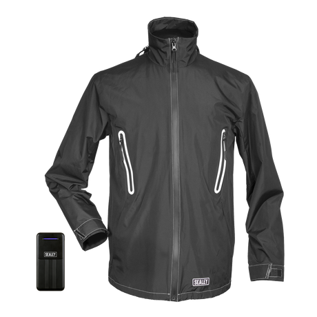 Sealey HJ05KIT 5V Heated Rain Jacket with Power Bank 20Ah - Small
