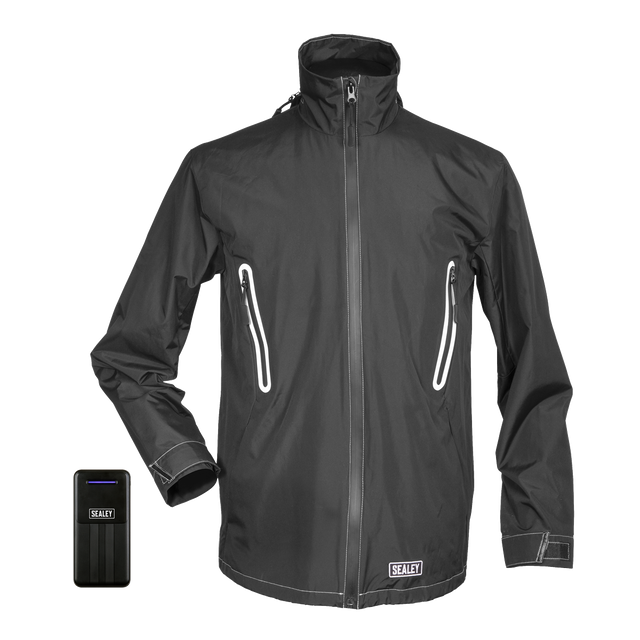 Sealey HJ05KIT 5V Heated Rain Jacket with Power Bank 20Ah - Small