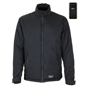 Sealey HJ07KIT 5V Heated Rain Jacket with Power Bank 20Ah - Large