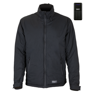 Sealey HJ07KIT 5V Heated Rain Jacket with Power Bank 20Ah - Large