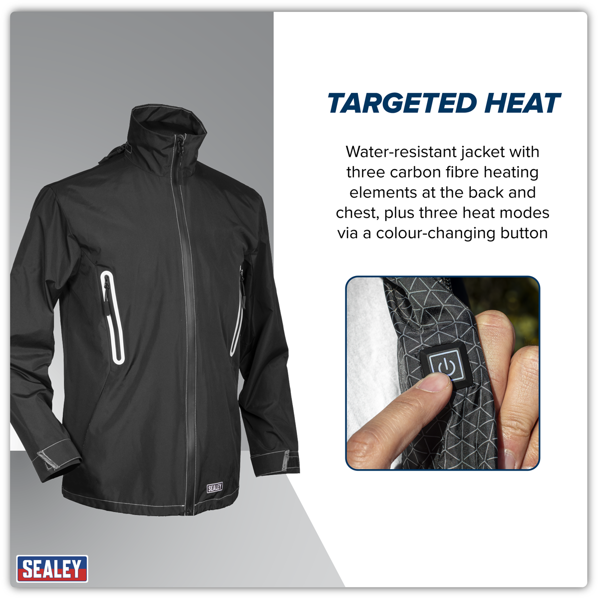 Sealey HJ08KIT 5V Heated Rain Jacket with Power Bank 20Ah - X-Large - additional view 18