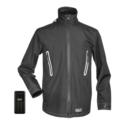 Sealey HJ08KIT 5V Heated Rain Jacket with Power Bank 20Ah - X-Large