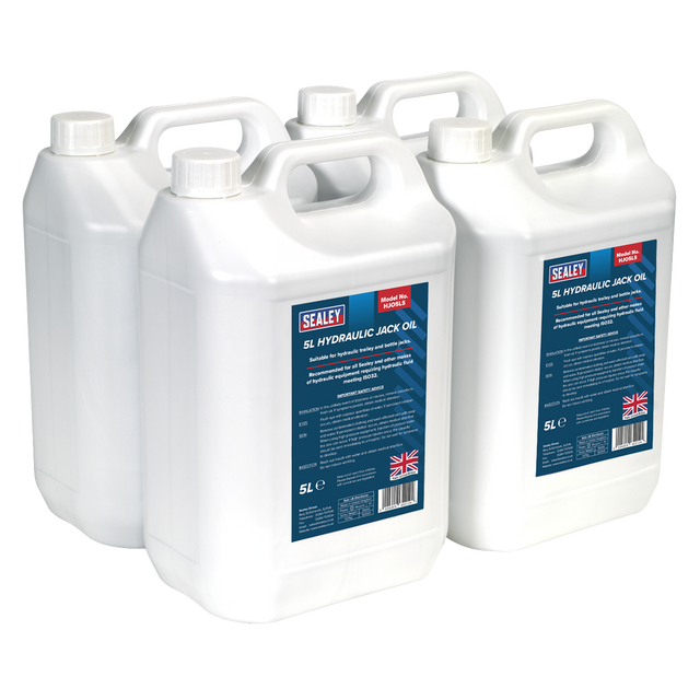 Sealey HJO/5L Hydraulic Jack Oil 5L - Pack of 4