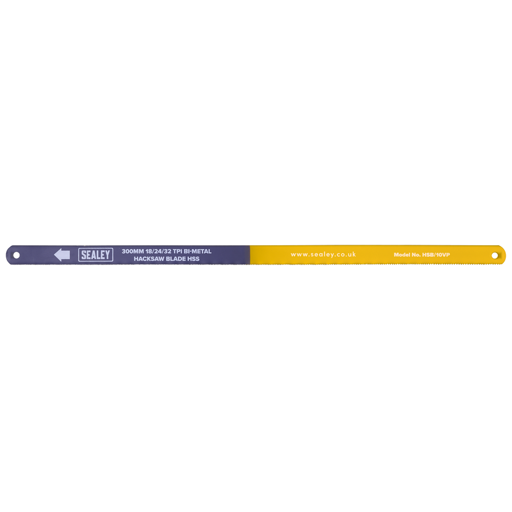 Sealey HSB/10VP Bi-Metal Hacksaw Blade 18/24/32tpi Vari-Pitch 300mm - Pack of 10 - additional view 3