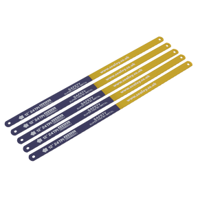 Sealey HSB0524 HSS Bi-Metal Hacksaw Blade 24tpi 300mm - Pack of 5