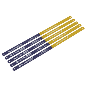 Sealey HSB0524 HSS Bi-Metal Hacksaw Blade 24tpi 300mm - Pack of 5