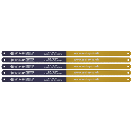Sealey HSB0524 HSS Bi-Metal Hacksaw Blade 24tpi 300mm - Pack of 5 - additional view 2