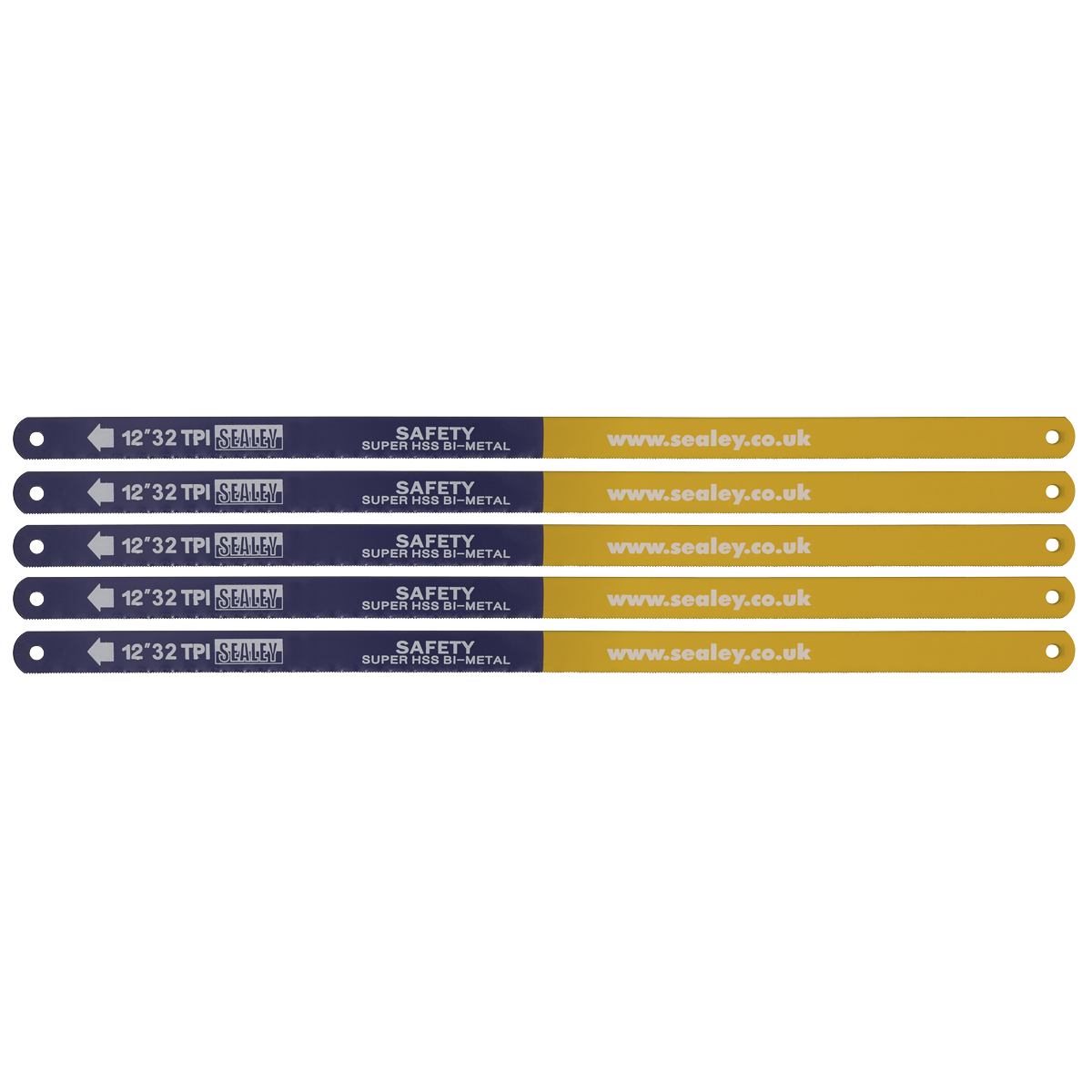 Sealey HSB0532 HSS Bi-Metal Hacksaw Blade 32tpi 300mm - Pack of 5 - additional view 2
