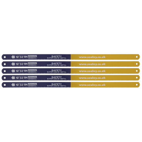 Sealey HSB0532 HSS Bi-Metal Hacksaw Blade 32tpi 300mm - Pack of 5 - additional view 2