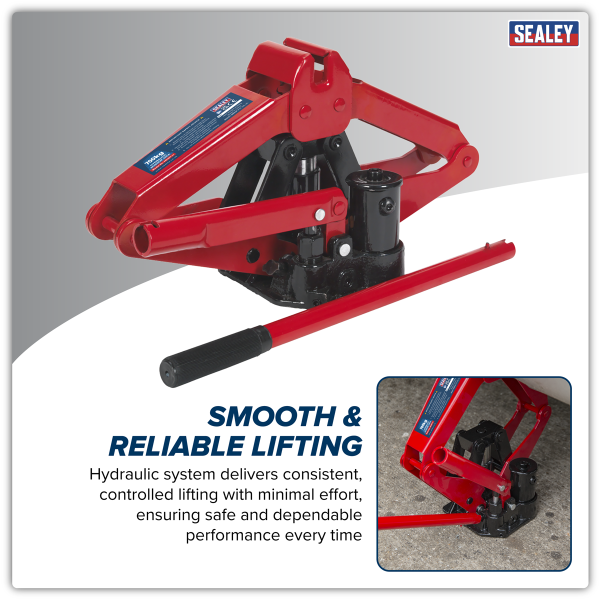 Sealey HSJ07 Hydraulic Scissor Jack 700kg Capacity - additional view 5