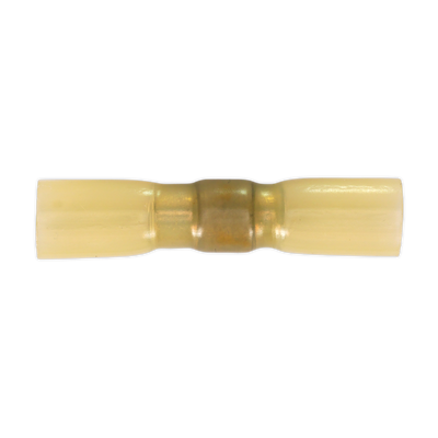 Sealey HSSB25Y Heat Shrink Butt Connector with Crimp & Solder, Yellow - Pack of 25