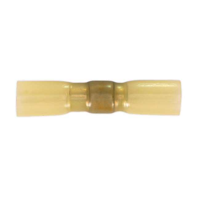 Sealey HSSB25Y Heat Shrink Butt Connector with Crimp & Solder, Yellow - Pack of 25