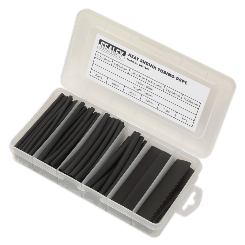 Sealey HST100B Heat Shrink Tubing Assortment 100mm 95pc - Black - additional view 3