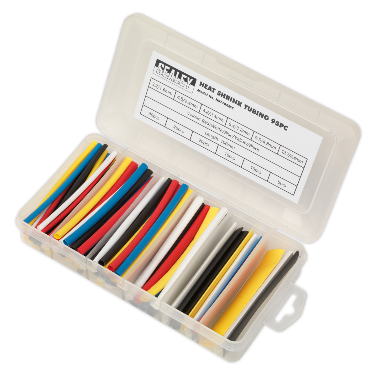 Sealey HST100MC Heat Shrink Tubing Assortment 100mm 95pc - Mixed Colours - additional view 3
