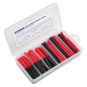 Sealey HST501BR Heat Shrink Tubing Assortment 50 & 100mm 180pc - Black & Red