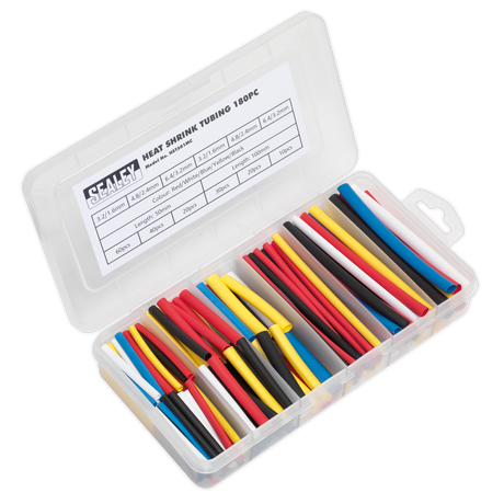 Sealey HST501MC Heat Shrink Tubing Assortment 50 & 100mm 180pc - Mixed Colours
