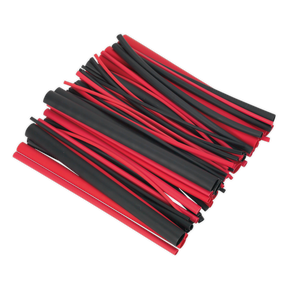 Sealey HSTAL72BR Adhesive Lined Heat Shrink Tubing Assortment 200mm 72pc - Black & Red