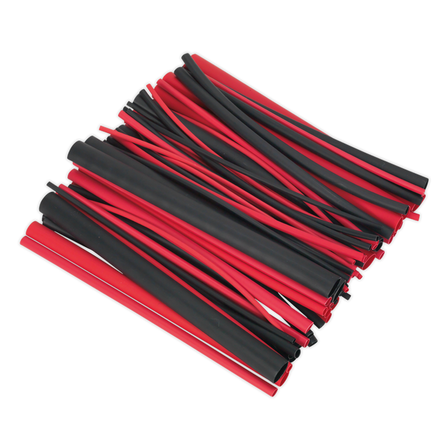 Sealey HSTAL72BR Adhesive Lined Heat Shrink Tubing Assortment 200mm 72pc - Black & Red